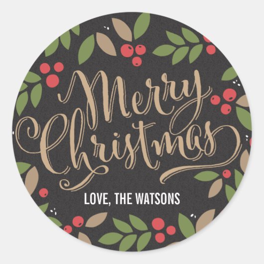 Verspreide Holly Christmas Holiday Sticker (Voorkant)