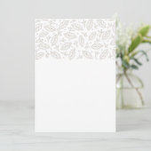 Verspreide Leaves Wedding Invitation White Kaart (Staand voorkant)