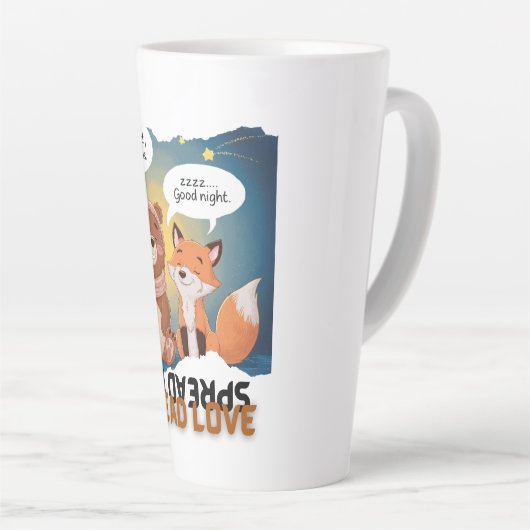 verspreide liefde latte mok (Rechterhoek)