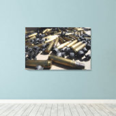 Verspreide messen en gedesintegreerde verbindingen canvas afdruk (Insitu (Houten vloer))