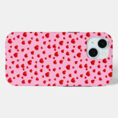 Verspreide rode harten op roze Case-Mate iPhone case (Achterkant (horizontaal))