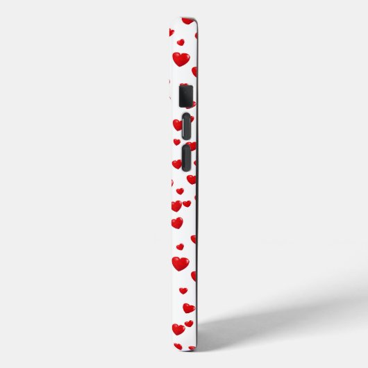 Verspreide rode harten op wit Case-Mate iPhone case (Achterkant / Links)