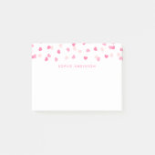 Verspreide roze harten Confetti Post-it® Notes (Voorkant)