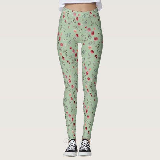 Verspreide Rozen Leggings (Voorkant)