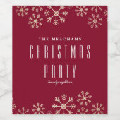 Verspreide sneeuw vakantie wijn label wijn etiket (Enkel label)