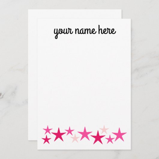 Verspreide sterren Stationery voor meisjes Bedankkaart (Voorkant / Achterkant)