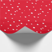 Verspreide Stippen op rood Cadeaupapier (Hoek)