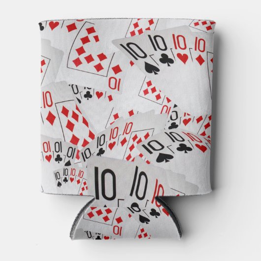 Verspreide tienen voor de pokerkaarten blikjeskoeler (Voorkant)