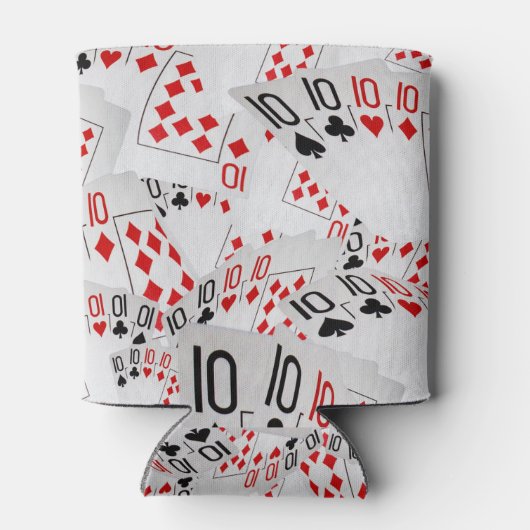 Verspreide tienen voor de pokerkaarten blikjeskoeler (Achterkant)