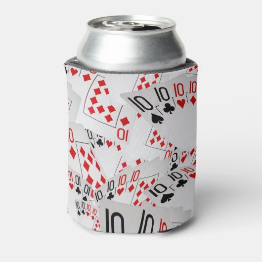 Verspreide tienen voor de pokerkaarten blikjeskoeler (Blikje Achterkant)