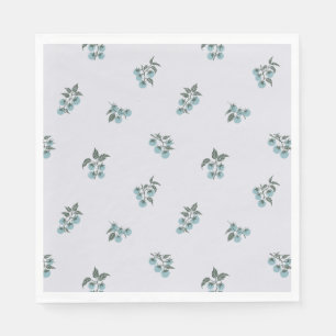 Verspreide Tomaat Tak Botanische Picknick Teal Servet