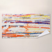 Verspreide verf op witte achtergrondverf, kunst, f badhanddoek (Badhanddoek)