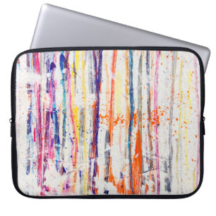 Verspreide verf op witte achtergrondverf, kunst, f laptop sleeve