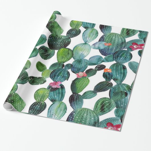 Verspreide woestijn Prickley Pear Cactus Cadeaupapier (Uitgerold)