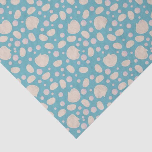 Verspreide zeeschelpen en parels tissuepapier (Detail)