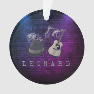 Verspreiding over Leonard blauwe paarse lichten Ornament