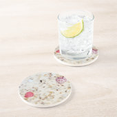 Verspreiding van kleurrijke Tiny Seashells Zandsteen Onderzetter (Zijkant)