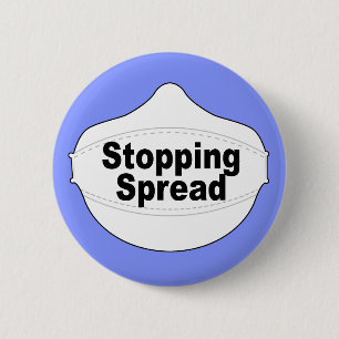 Verspreidingsmaskerspeld stoppen ronde button 5,7 cm