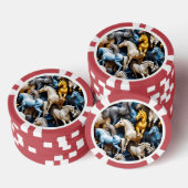 Versprongen paarden poker chips (Opstapeling)