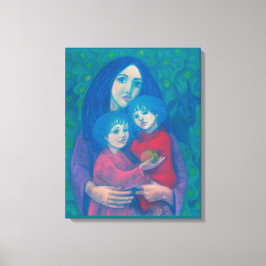 Versprookje voor de bedtijd, moeder en kinder moed canvas afdruk