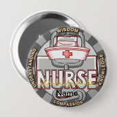 Verstandverpleegkundige Ronde Button 4,0 Cm (Voorkant /achterkant)