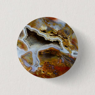 Versteend Hout Met Kristallen Ronde Button 3,2 Cm