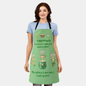 Verstelbare Irish Leprechaun Print Green Chef Scho Schort (Gedragen)