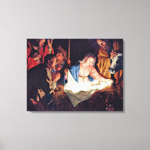 Versterking van de herders door Gerard van Honthor Canvas Afdruk
