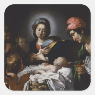 Versterking van de herders, ongeveer 1615 vierkante sticker