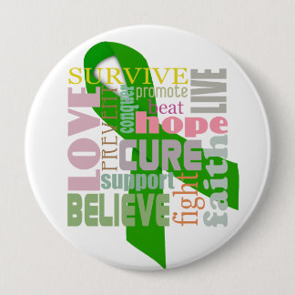 Versterking van hersenletsel Groene lint Ronde Button 4,0 Cm