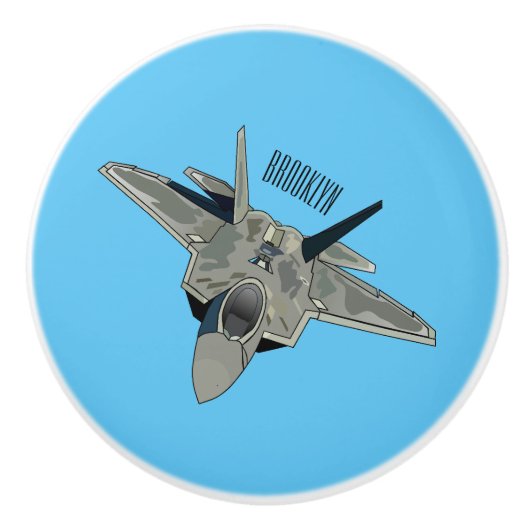 Versterking vliegtuig cartoon keramische knop (Voorkant)