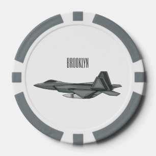 Versterking vliegtuig cartoon poker chips