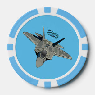 Versterking vliegtuig cartoon poker chips