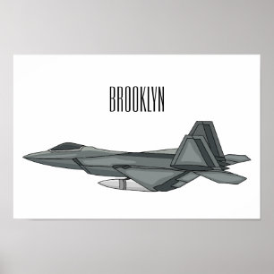 Versterking vliegtuig cartoon poster