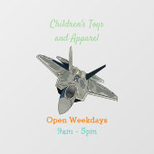 Versterking vliegtuig cartoon raamsticker (Vel)