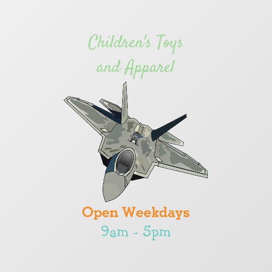 Versterking vliegtuig cartoon raamsticker (Vel)