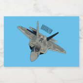 Versterking vliegtuig cartoon voedselcontainer etiket (Enkel label)