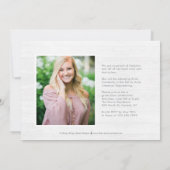 Versterkte afstudeeraankondiging uitnodiging (Achterkant)