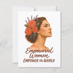 Versterkte Vrouw met Bloemen Briefkaart
