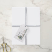 Verstoken kerstboom en herten in de sneeuw cadeaulabel (Met Touw)