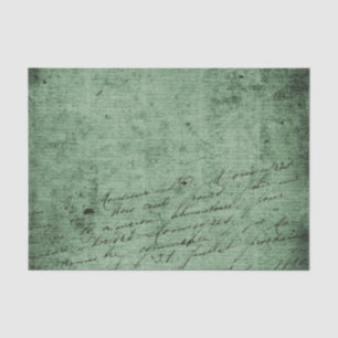 Verstoorde Antiek handschrift op groen Tissuepapier