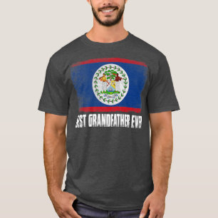 Verstoorde Belize vlag Beste grootvader ooit Patri T-shirt