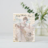 Verstoorde Fantasy Woman Gathering Flowers Graan Feestdagenkaart (Staand voorkant)