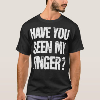 Verstoorde Funny Cut Off Mising Finger T-shirt