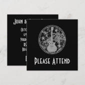 Verstoorde gitaarsterren Cameo Silhouette Dark BW Kaart (Voorkant / Achterkant)