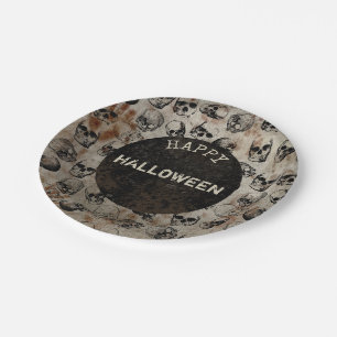 Verstoorde Happy Halloween Party Skulls Papieren Bordje