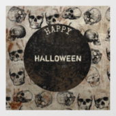 Verstoorde Happy Halloween Party  Skulls Raamsticker (Vel)