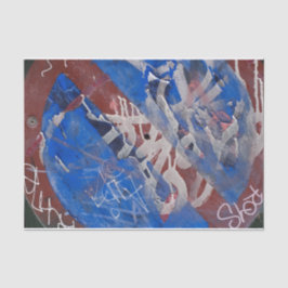 Verstoorde rode blauwe verf Urban-doe decor Tissuepapier