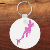 Verstoorde roze salamander met verfdrukking sleutelhanger (Voorkant)