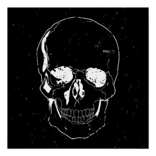 Verstoorde Scale Halloween White Skull Perfect Poster